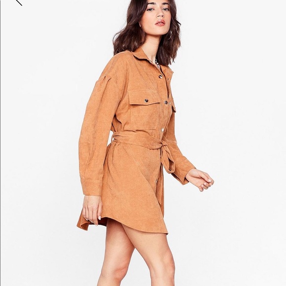 corduroy belted shirt or shirt dress - Picture 3 of 5